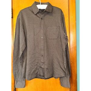 NWT Kenneth Cole New York Mens Long Sleeve Taupe Mobility Knit Shirt Size Medium